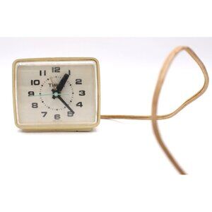 Vintage Timex Electric Alarm Clock Square Face Plug In Glow Hand USA Made